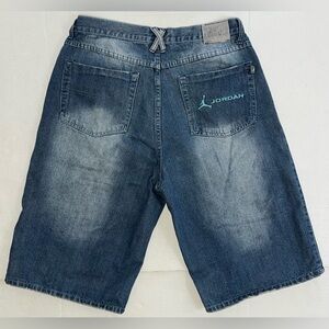 Vintage Air Jordan Denim Jean Shorts Baggy Y2k Streetwear Hip Hop 36